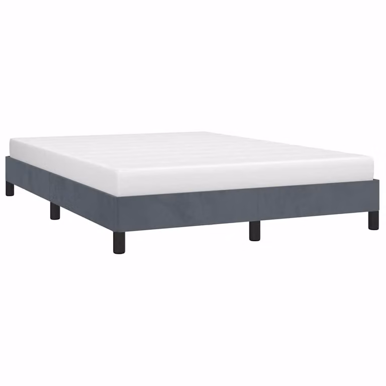vidaXL Struttura letto imbottita in velluto Grigio, L/P/H: 140 x 190 x 193 cm