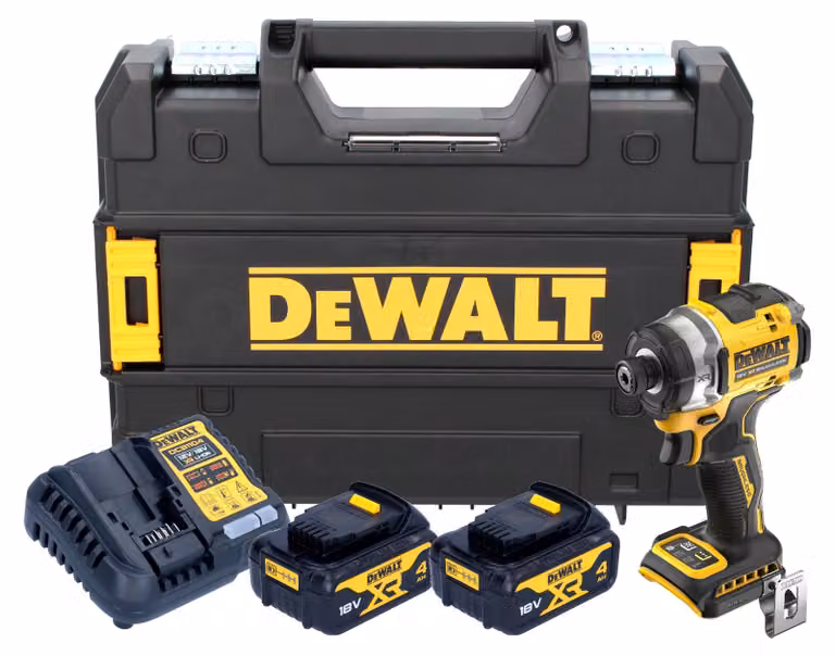 Avvitatore a impulsi a batteria DeWalt DCF 860 M2T 18 V 282 Nm 1/4" brushless + 2x batteria ricaricabile 4,0 Ah + caricabatterie + TSTAK