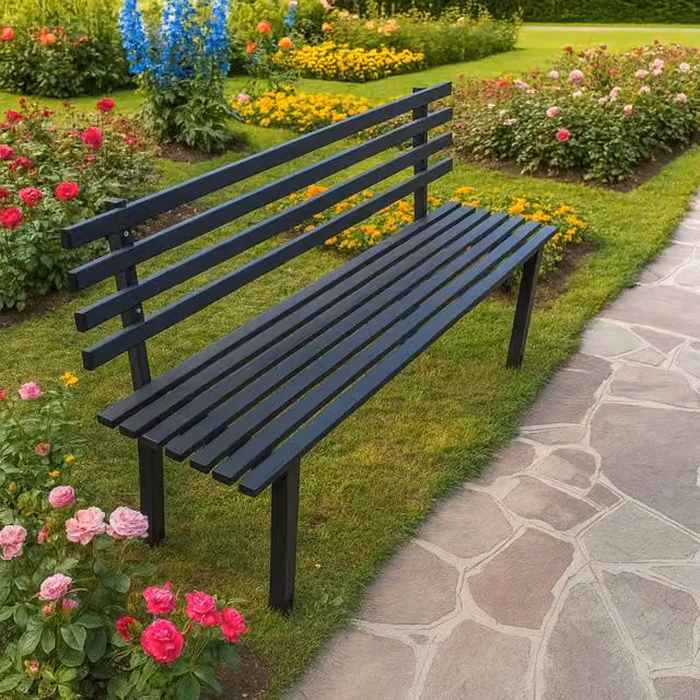 Panchina da giardino modello torino in acciaio lunghezza 160 cm