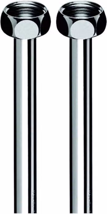 Tubo di rame Schell 12 mm per accumulatore elettrico con raccordo e guarnizione da 1/2" 500 mm cromo