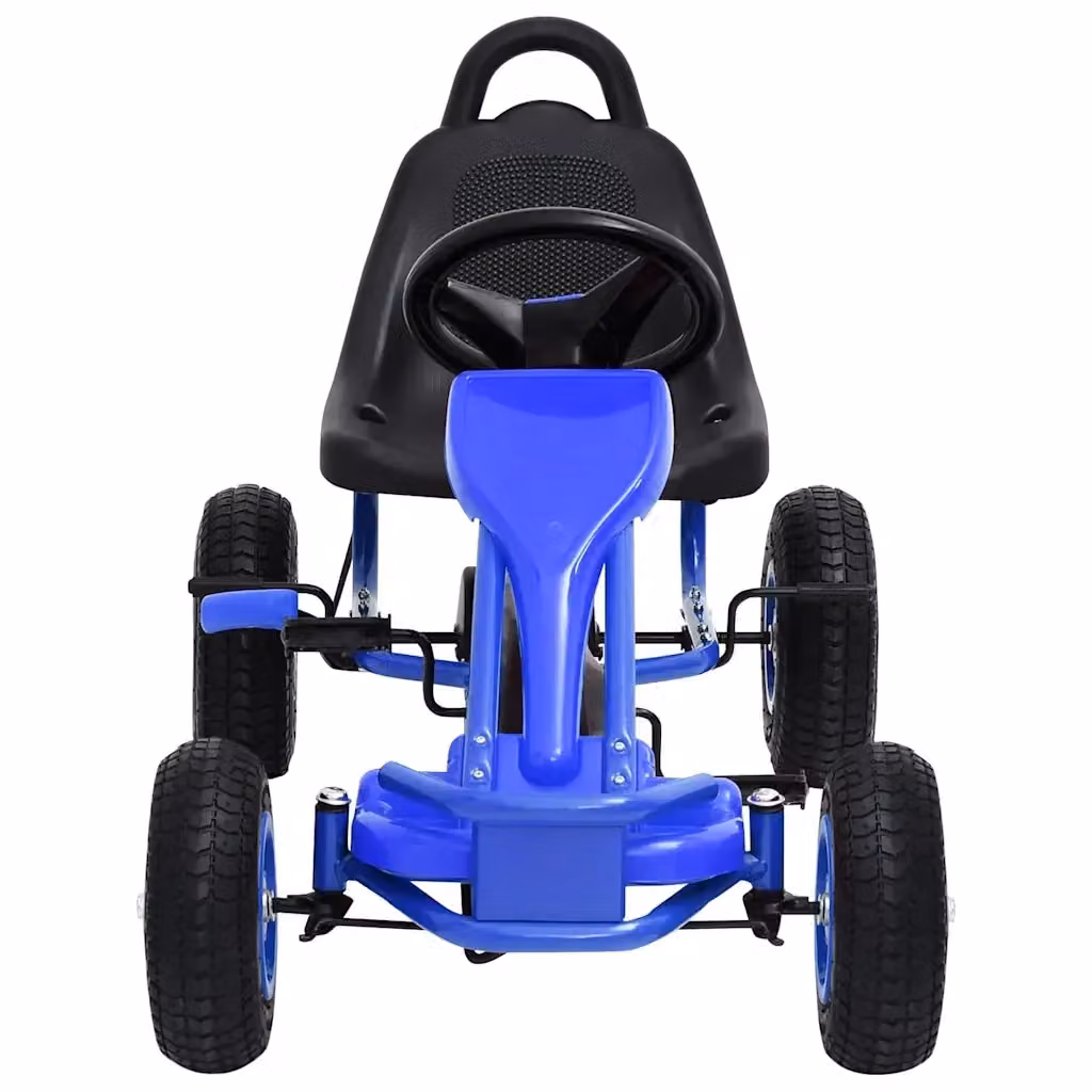 Go Kart a Pedali vidaXL con Freni e Pneumatici in Gomma Piena, Colore Blu e Nero – 2