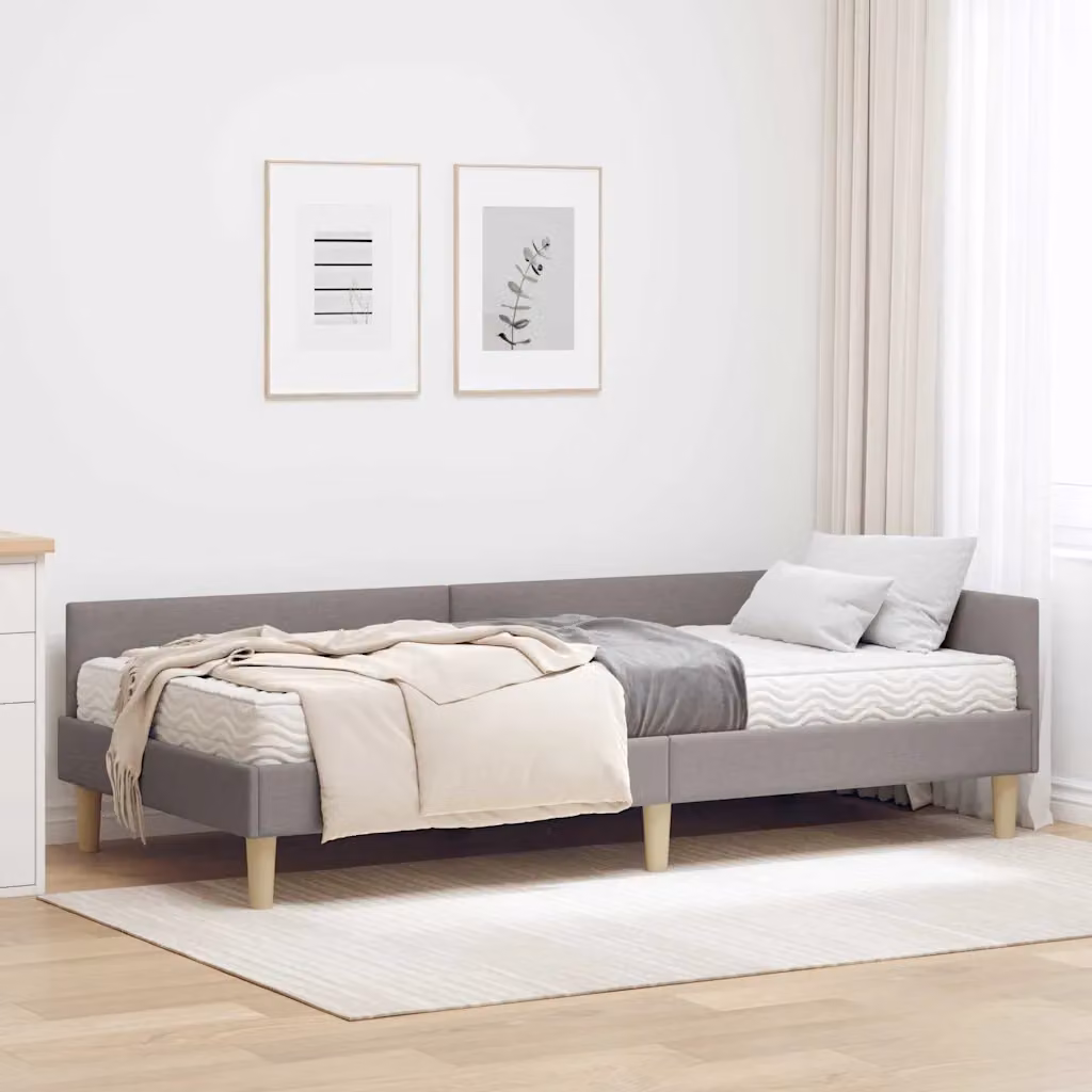 vidaXL Struttura Letto Angolare con Materasso 2 pz Talpa 90 x 200 cm
