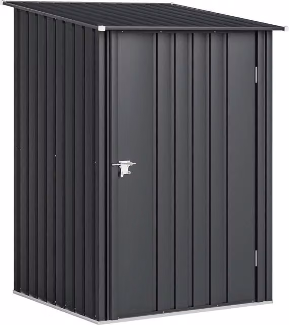 Casetta da Giardino Porta Attrezzi XYLO in Acciaio Galvanizzato Grigio Antracite L/P/H: 100 x 104 x 160 cm