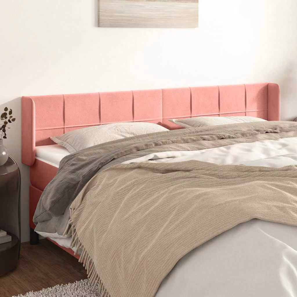 Testiera ad orecchio vidaXL in velluto rosa L: 163 cm, P: 16 cm, H: 78-88 cm