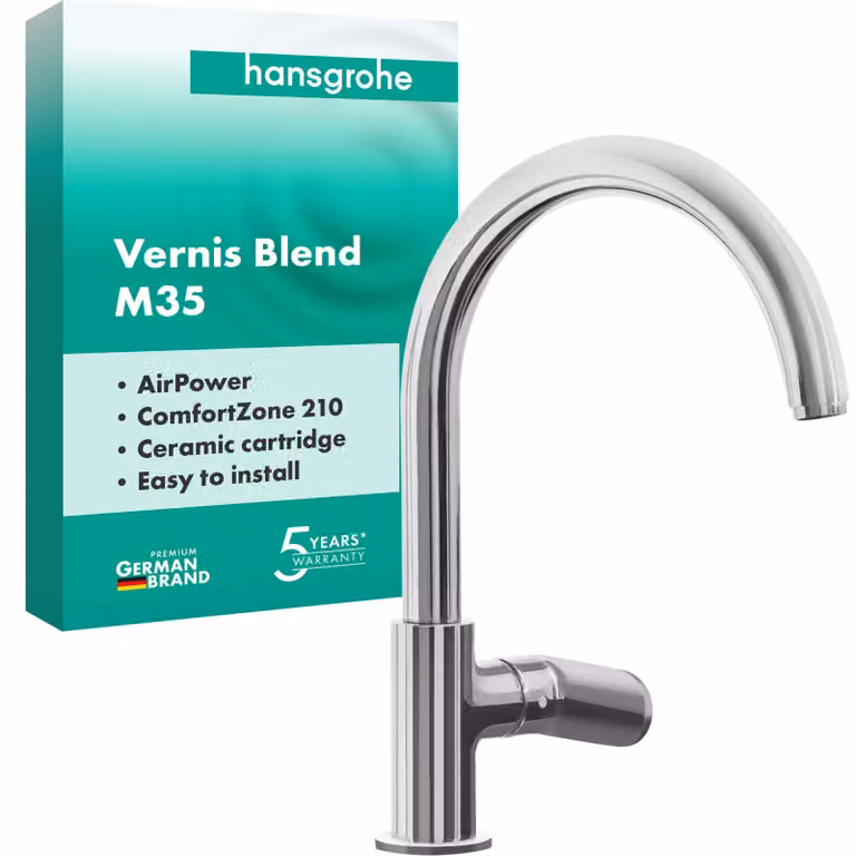 Miscelatore monocomando per lavello da cucina, 210 mm, cromato, girevole