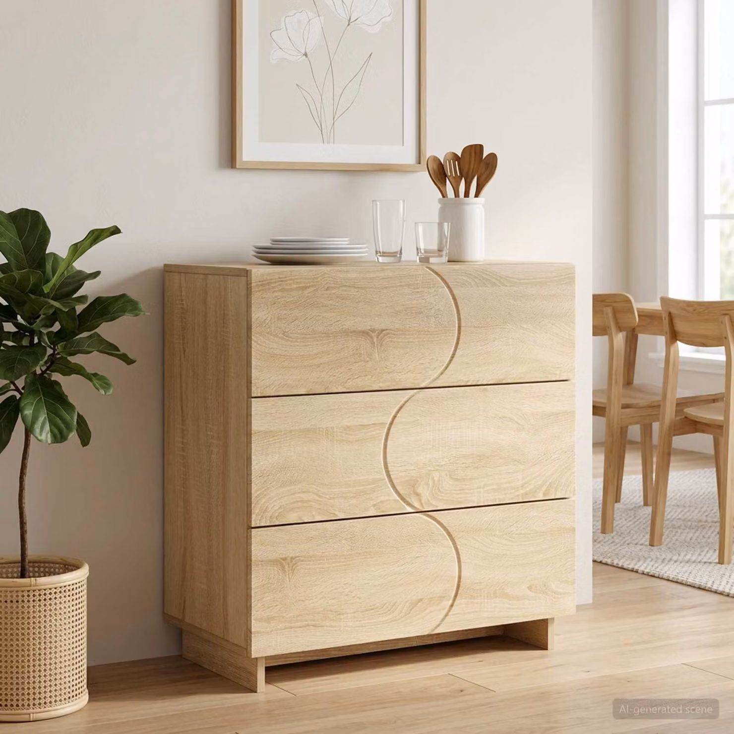 Credenza moderna vidaXL in legno ingegnerizzato color rovere sonoma, L 70 cm x P 38 cm x H 75 cm
