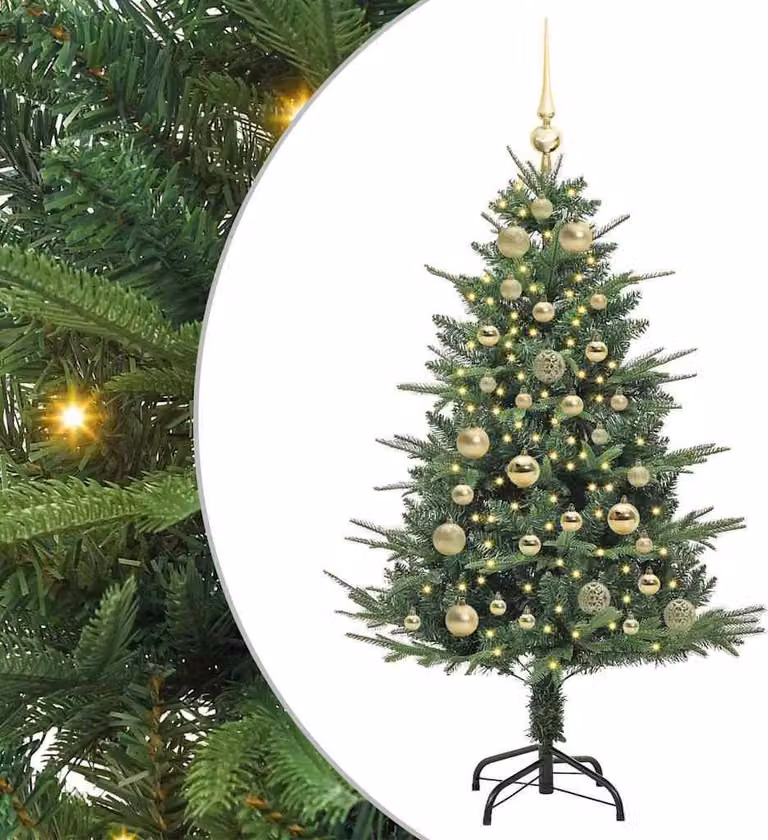 Albero di Natale artificiale preilluminato con pallina verde