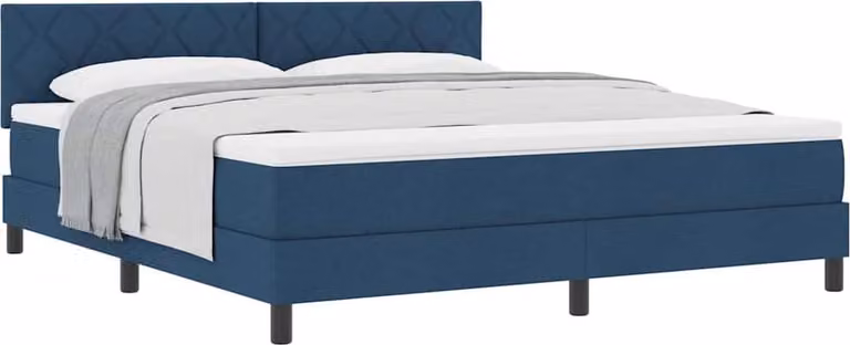 Letto a molle con materasso con materasso blu 180 x 200 cm in tessuto