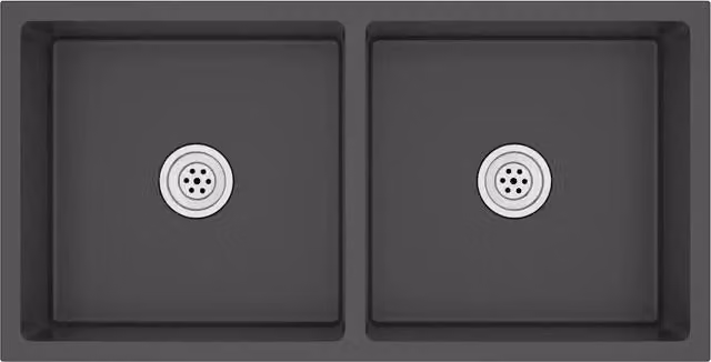 Lavello da cucina in acciaio inox nero lavorato a mano CFW9808510 L: 86,5 cm, P: 44,0 cm, H: 20,0 cm