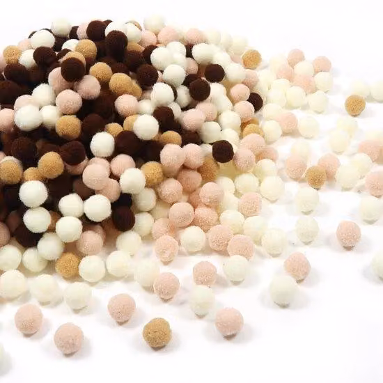 Pomponcini per cinture giornaliere, 720 pezzi - serie beige da 10 mm - pompon morbidi