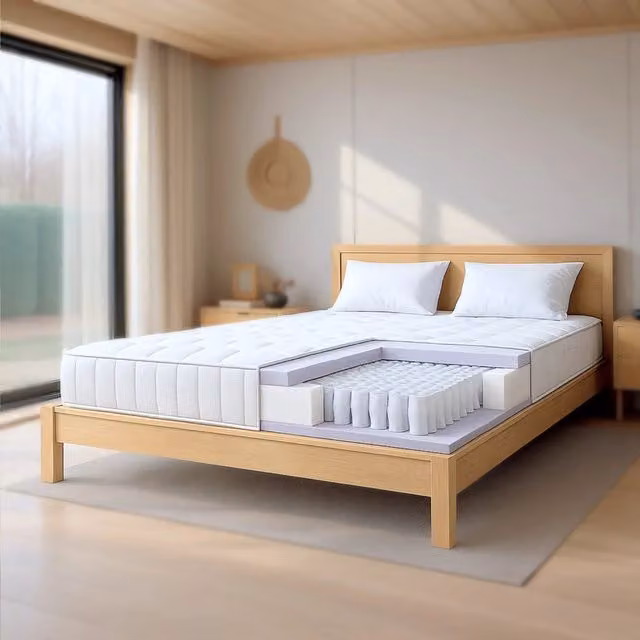Materasso 90x190 a Molle Insacchettate e Memory Foam | Altezza 25 cm | Ergonomico, Ignifugo, Anallergico | Prodotto in Italia
