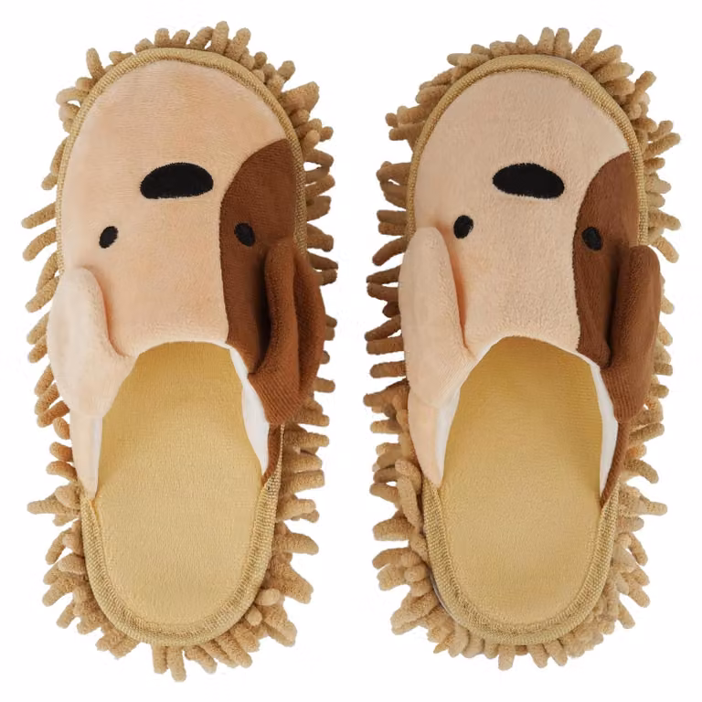 Pantofole da casa in microfibra per la pulizia dei pavimenti, ideali per rimuovere la polvere, colore kaki, 26 cm