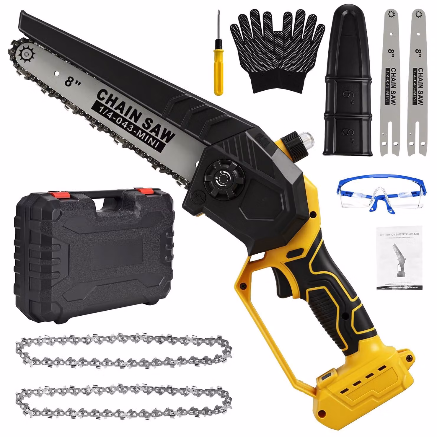 Sega a catena mini-compatta da 8 pollici per Dewalt 20V (senza batteria)