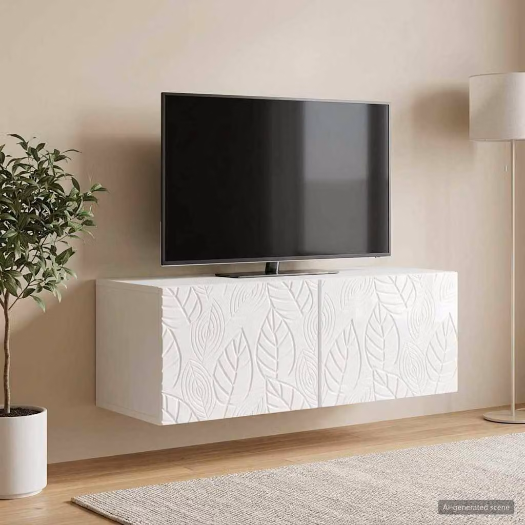 vidaXL Mobile Porta TV da Muro Bianco Lucido L: 78,5 cm, P: 31 cm