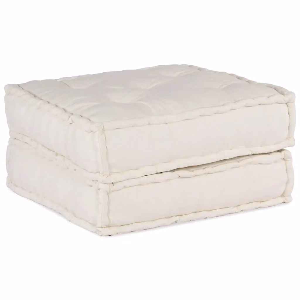 Divano componibile soft body vidaXL in tessuto beige e bianco, L/P/H: 70 x 70 x 36 cm – 2