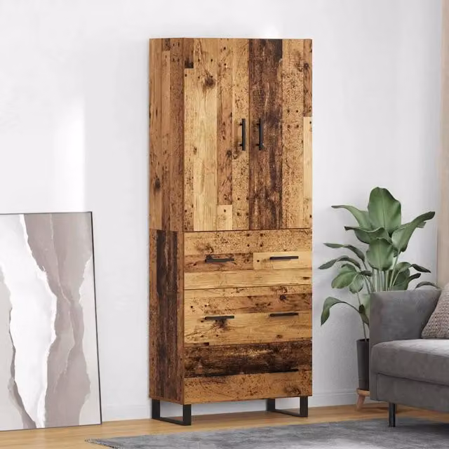 Credenza 2 pz Legno vecchio 69,5 x 34 x 180 cm 3415787