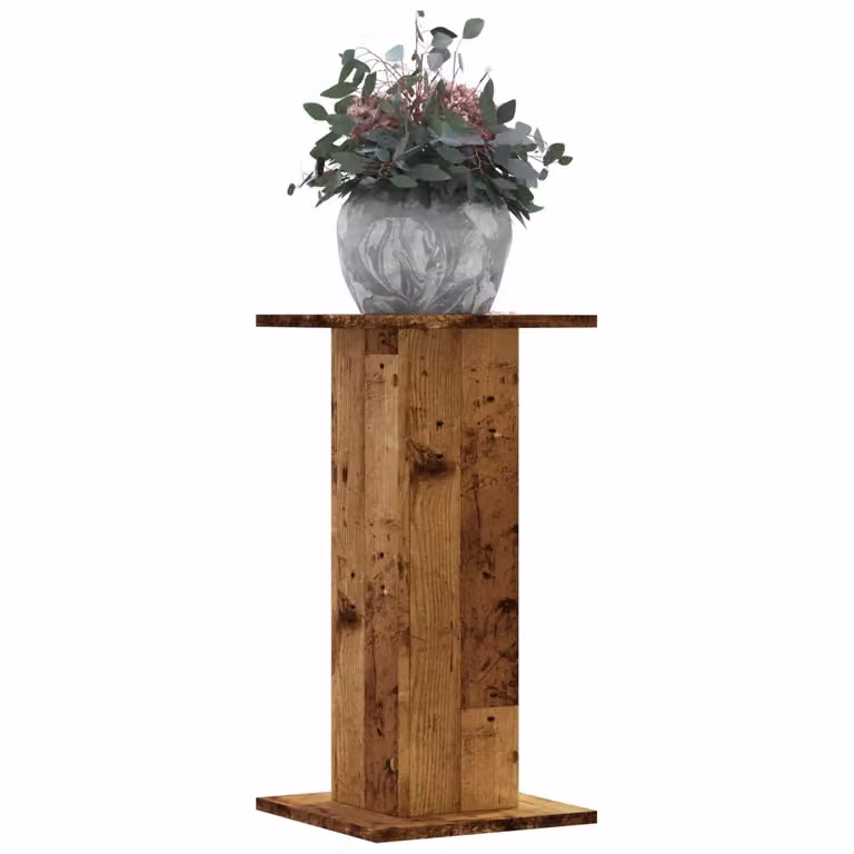 Set di 2 supporti per piante vidaXL in legno rustico marrone, L/P/H: 30 x 30 x 60 cm