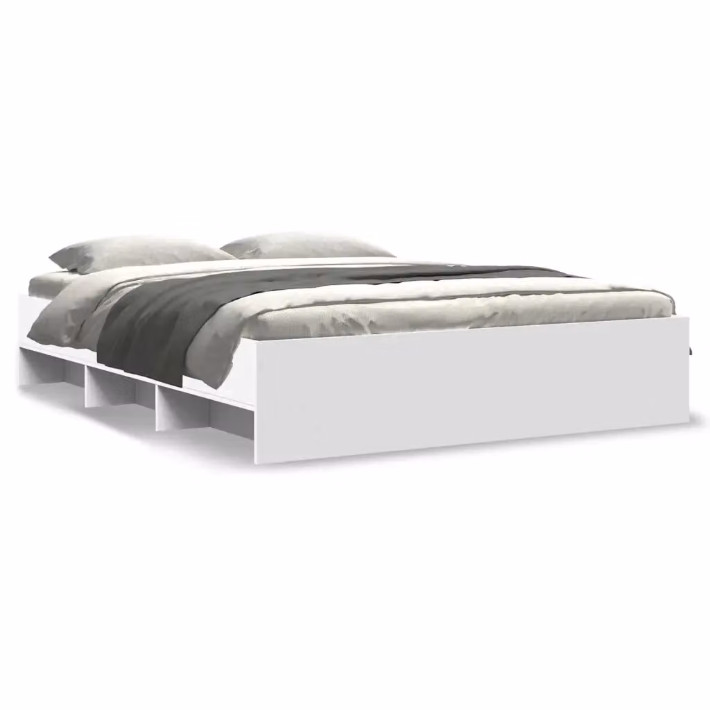Giroletto vidaXL in legno multistrato bianco con doghe fisse L/P/H: 203 x 160 x 35 cm – 2