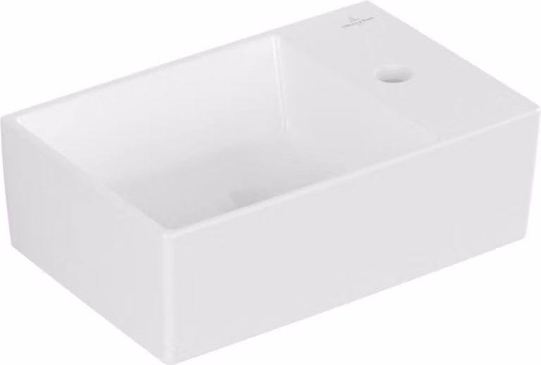Villeroy & Boch Memento 2.0 lave-mains, 1 trou pour robinet, sans trop-plein, poli, 400x260mm, 43234GRW, 43234GRW