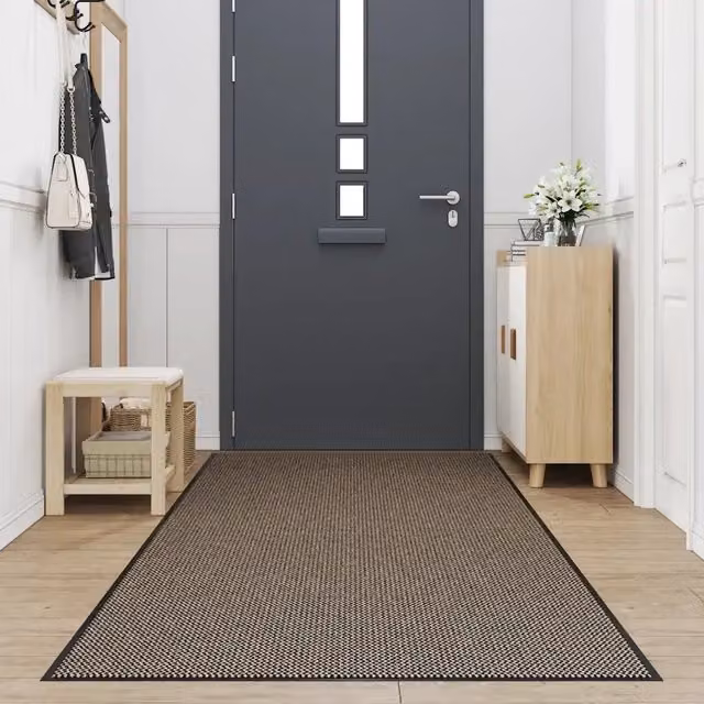 Zerbino moderno marrone lavabile antiscivolo L: 115 cm, P: 500 cm