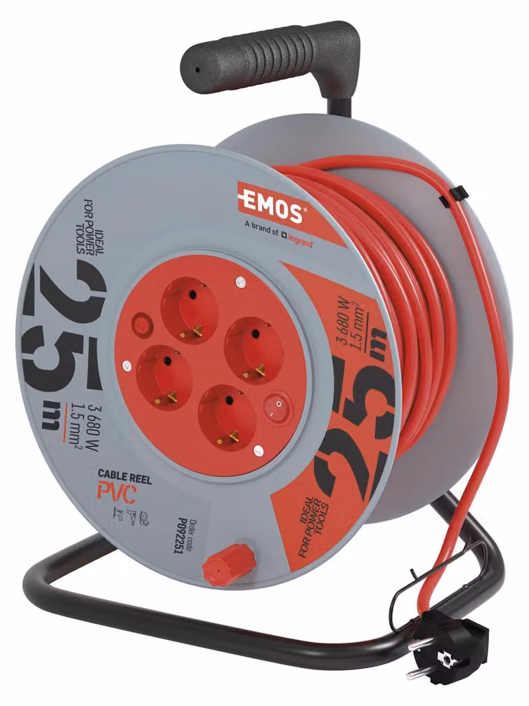 Avvolgicavo IP20 1,5 mm Schuko 25 m