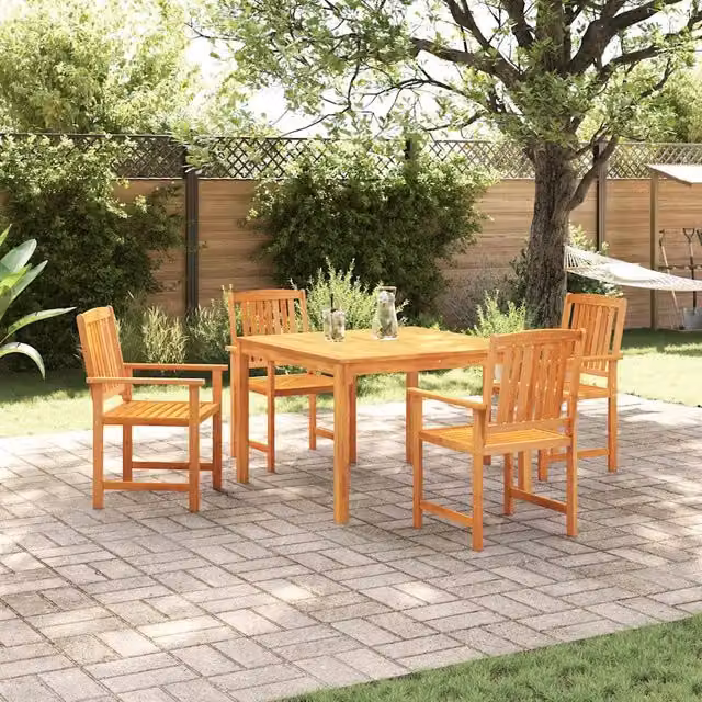Set da Pranzo per Giardino 5 pz Marrone 3375685