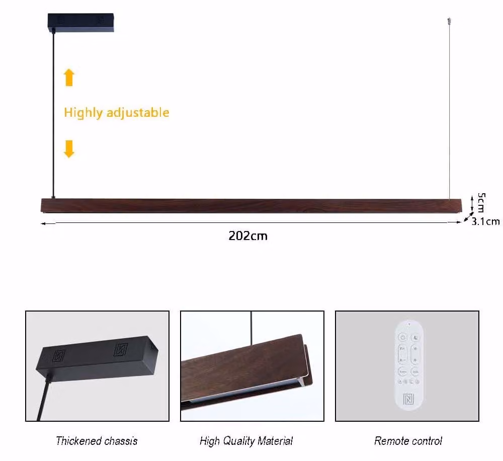 MADEIRA Linear in legno di noce 202 cm Tuya WIFI