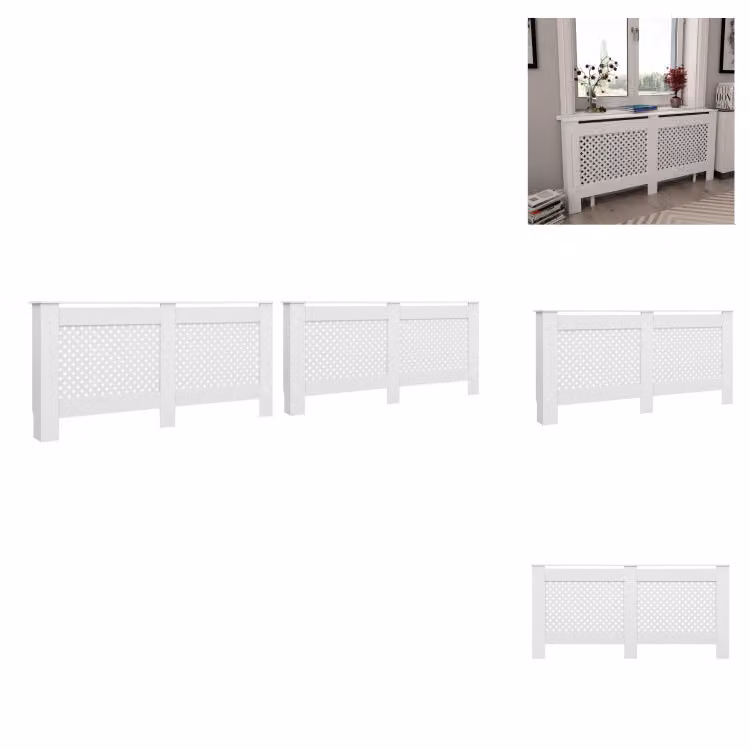 vidaXL Rivestimento per radiatori 2 pz. Bianco 172×19×81,5 cm MDF - Accessori per radiatori