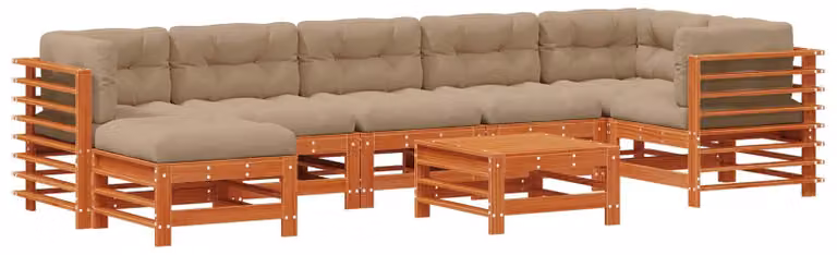 Set Lounge da Giardino 8 pcs Marrone Cera