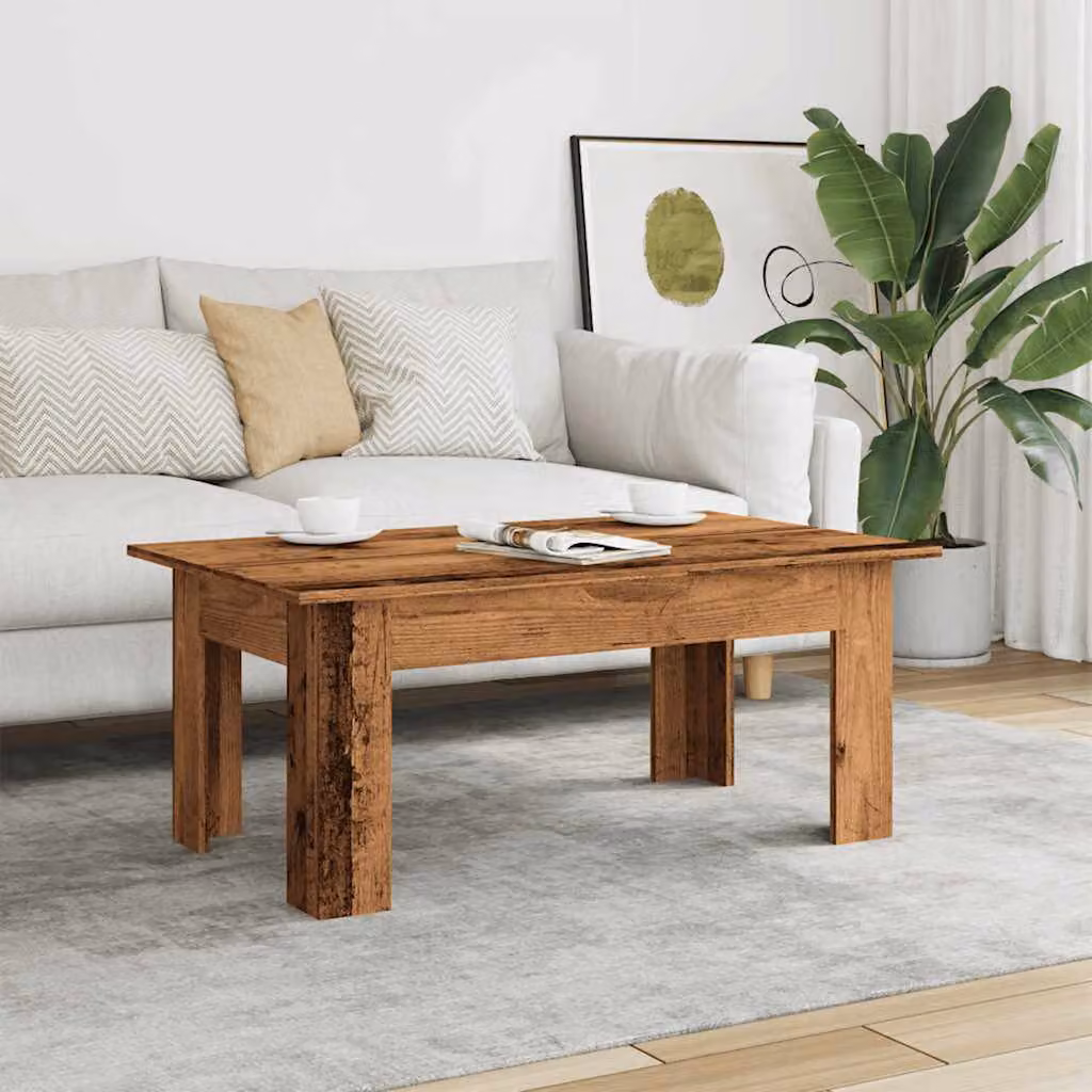 vidaXL Tavolino da Salotto in Legno Antico Marrone L: 100 cm, P: 60 cm, H: 42 cm