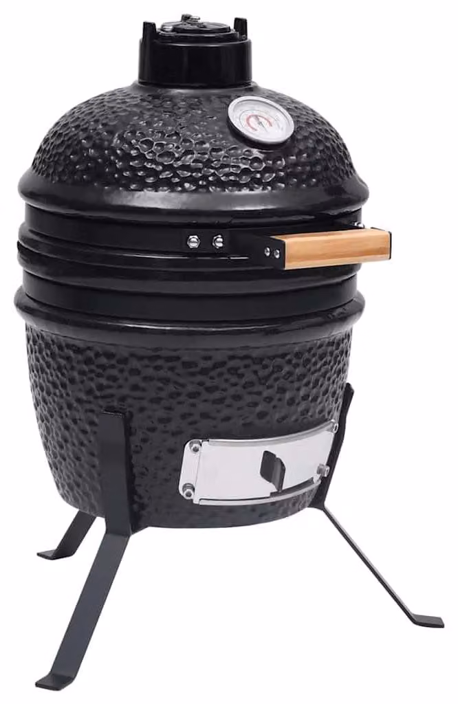 Barbecue a carbone in Vetroceramica - Mini Kamado da 56 cm - Superficie di cottura di 1200 cm² - Realizzato in Vetroceramica e metallo