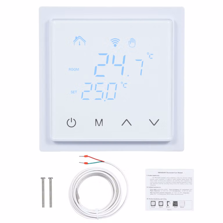 Termostato, regolatore di temperatura intelligente, regolatore di temperatura dell'esposizione digitale, regolatore di temperatura, termostato multifunzionale, termostato di riscaldamento elettrico del pavimento, termostato astuto