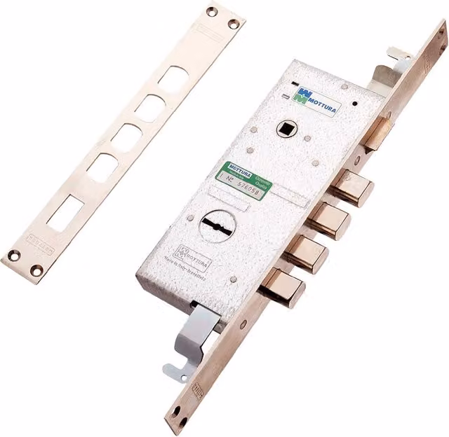 Serratura da infilare triplice Iperbriko per porte blindate colore argento, Scatola: 194 x 78 mm
