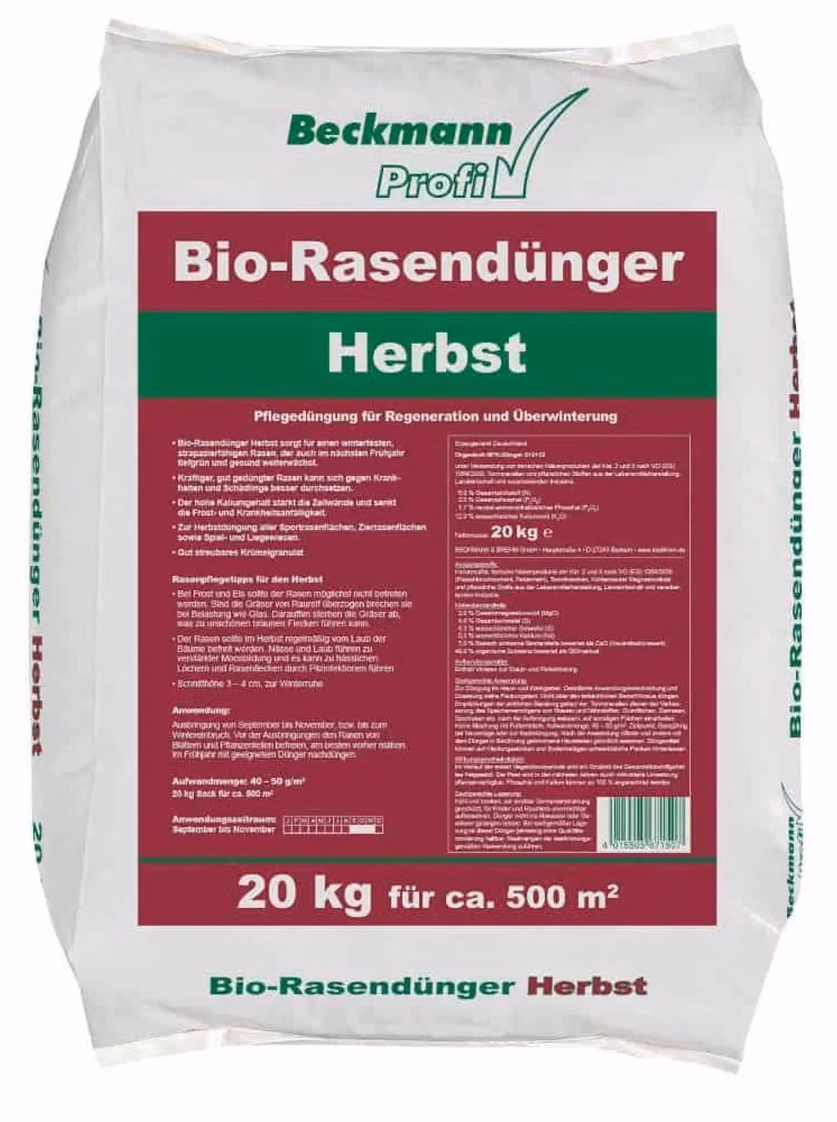Concime Biologico Autunnale per Prato - 20kg, NPK 6-2-12