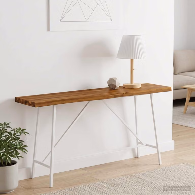 Piano del tavolo rettangolare in legno di acacia vidaXL, colore marrone, L 100 cm x P 20 cm x H 3 cm