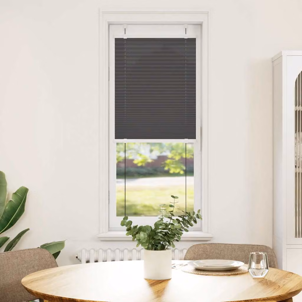 vidaXL Tenda Plissettata Nera 45x100 cm Larghezza Tessuto 44,4 cm