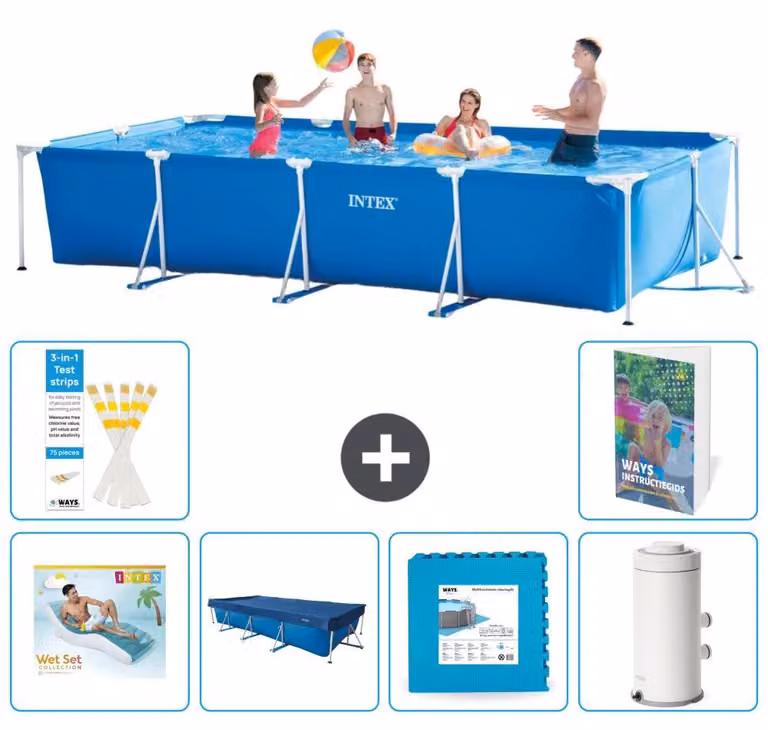 Piscina fuori terra rettangolare - 450x220x84 cm - composta da 5 elementi - modello S137
