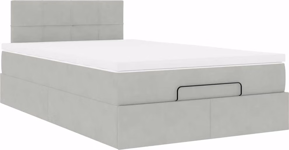 Struttura Letto Pouf con Materasso 120x200 cm Velluto