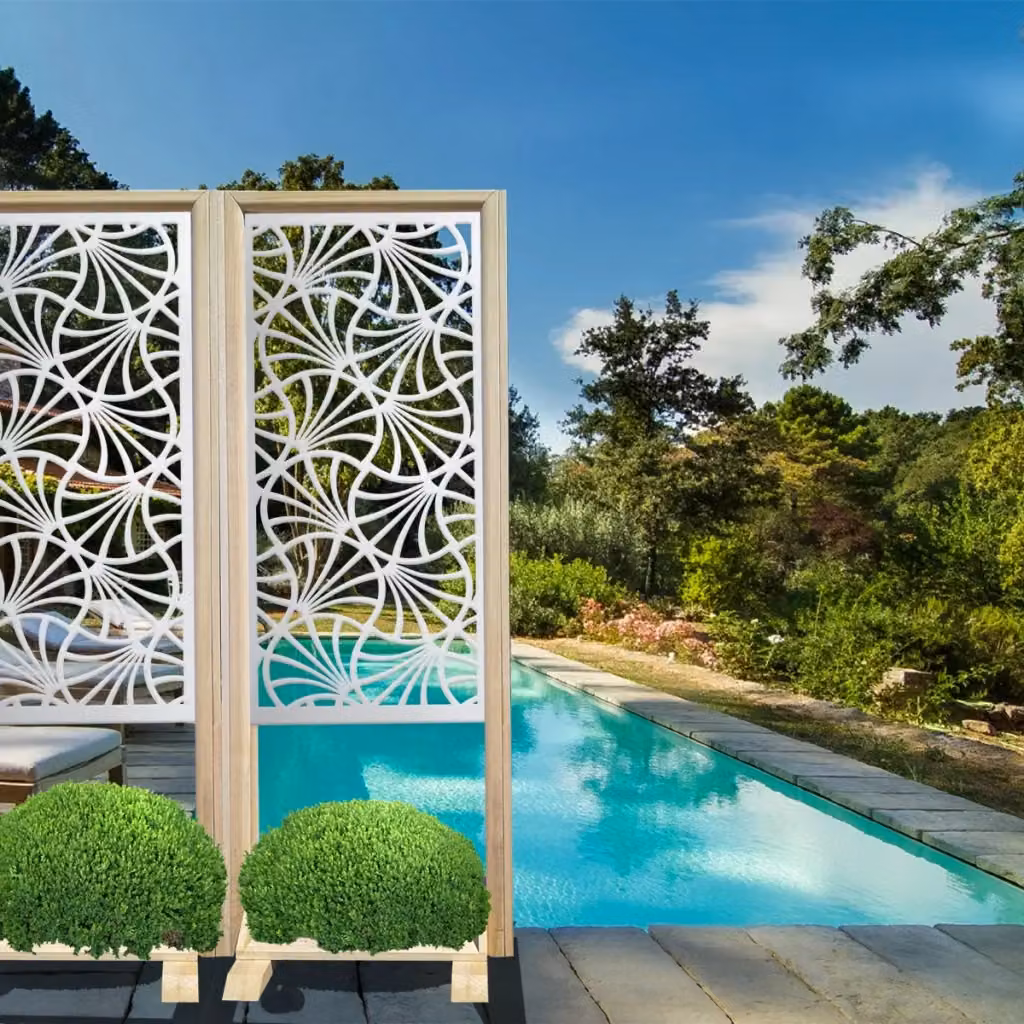 Paravento modulabile Signorbit CAMPANE in legno e PVC bianco, H 190 cm x L 70 cm x P 50 cm – 2