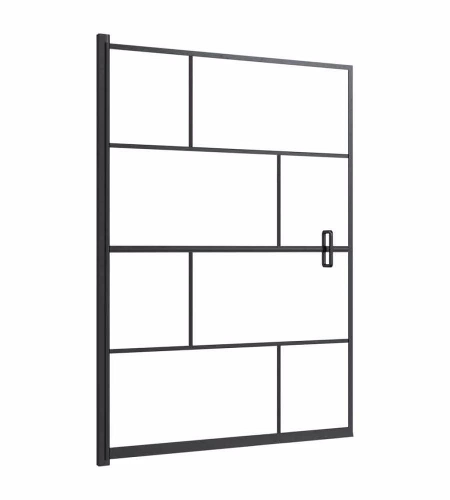 Pannello fisso per box doccia vidaXL in vetro ESG trasparente con profili neri L 100 cm x H 140 cm – 2