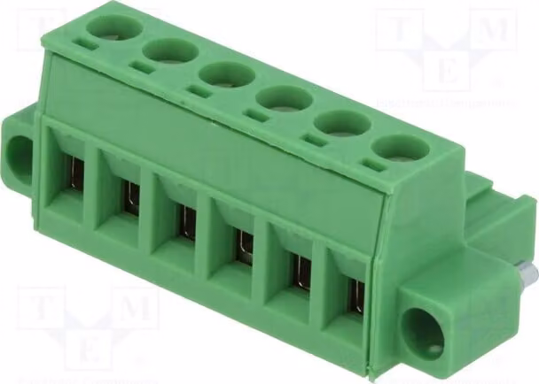 1 x Morsetto di fissaggio con connettore, configurazione: 6 poli, passo 5,08 mm, 250 V, tipo MSTB 2,5/6-STF-5,08, quantità: 1