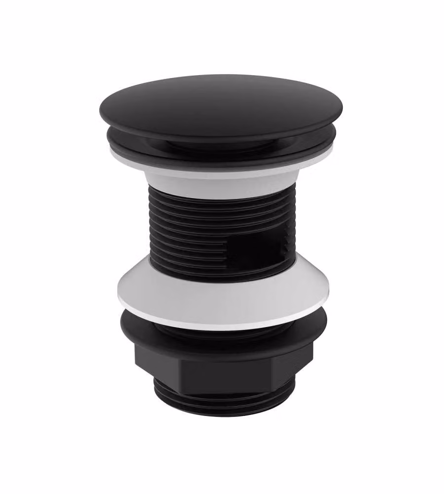 Piletta Scarico Click Clack 1"1/4 Nero Opaco con Troppo Pieno