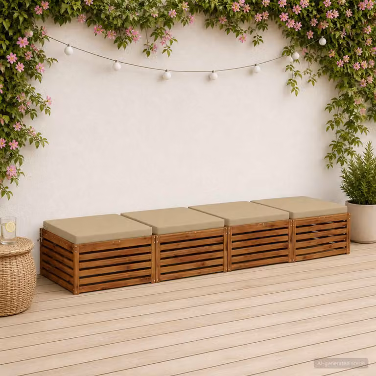 Set di 4 cuscini per sedia vidaXL in poliestere con imbottitura in schiuma, lavabili e resistenti ai raggi UV, disponibili in verde o beige