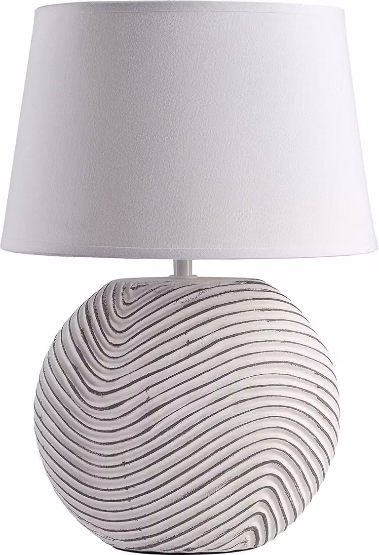 Lampada da tavolo o da comodino BRUBAKER base in Vetroceramica bianca con finitura opaca bicolore - altezza 38 cm
