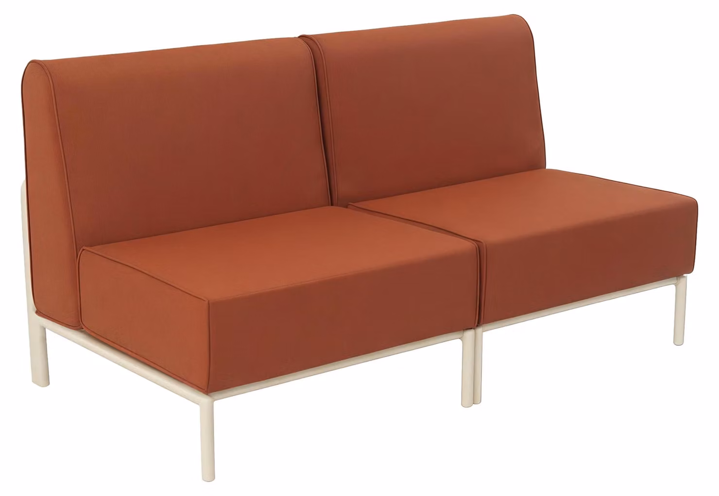 Set modulare di mobili da giardino bassi 2 posti terracotta - Oviala Patio