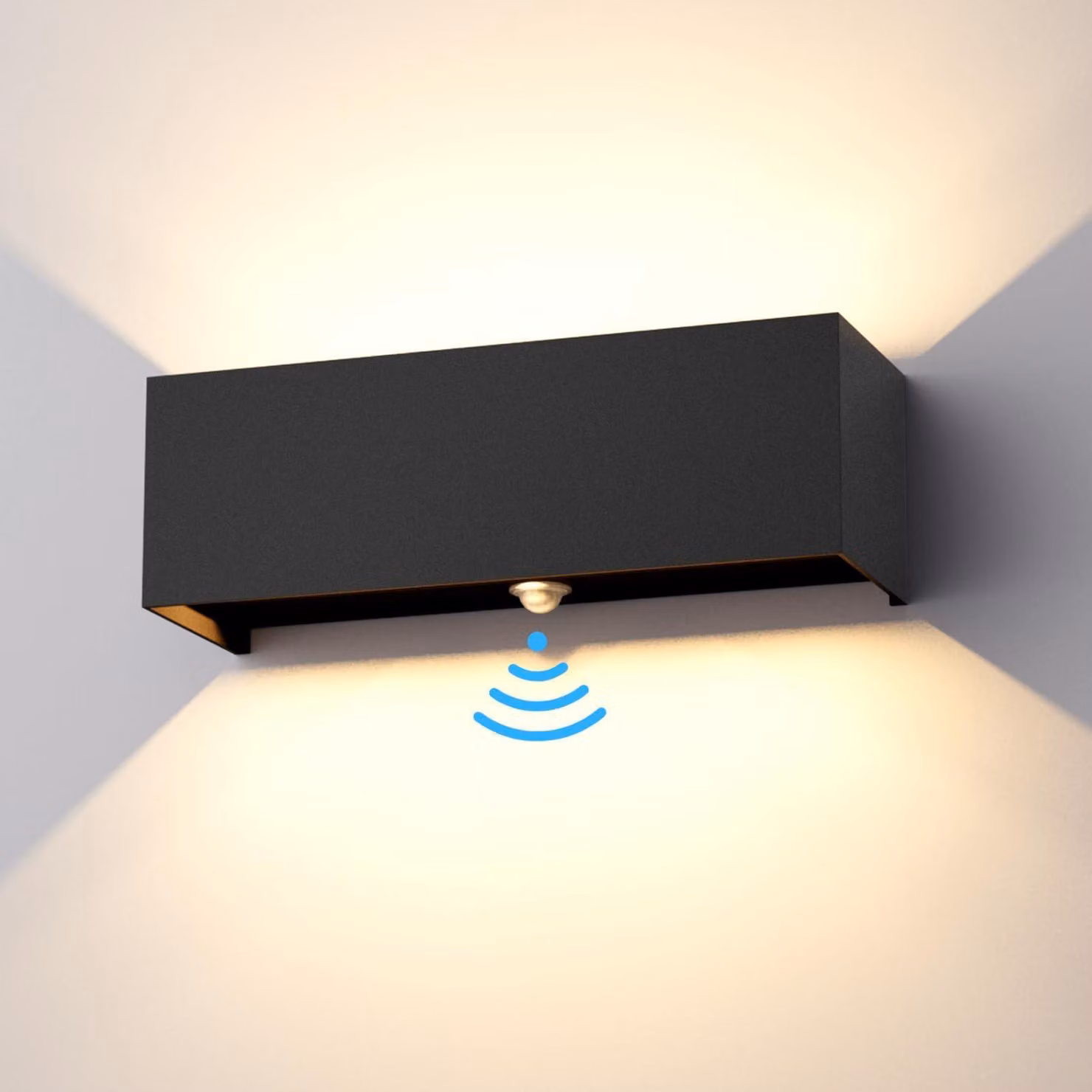Lampada da esterno da 30W con sensore di movimento, grado di protezione IP65, temperatura di colore 3000K, colore nero