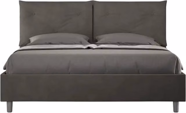 Letto matrimoniale contenitore imbottito Ityhome in microfibra grigio L/P/H: 160 x 210 x 110 cm – 1