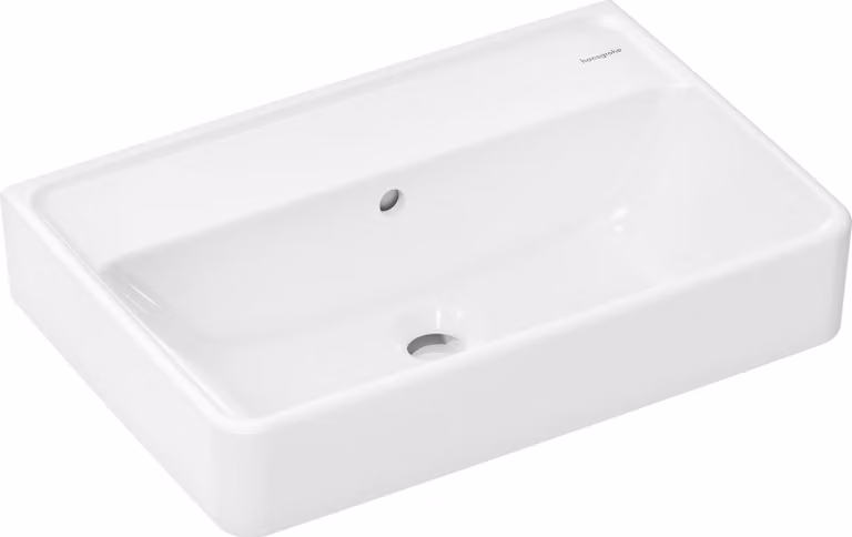 hansgrohe Xanuia Q lavabo compact, sans trou pour robinet, avec trop-plein, 550x370mm, SmartClean, blanc, 61121450, 61121450
