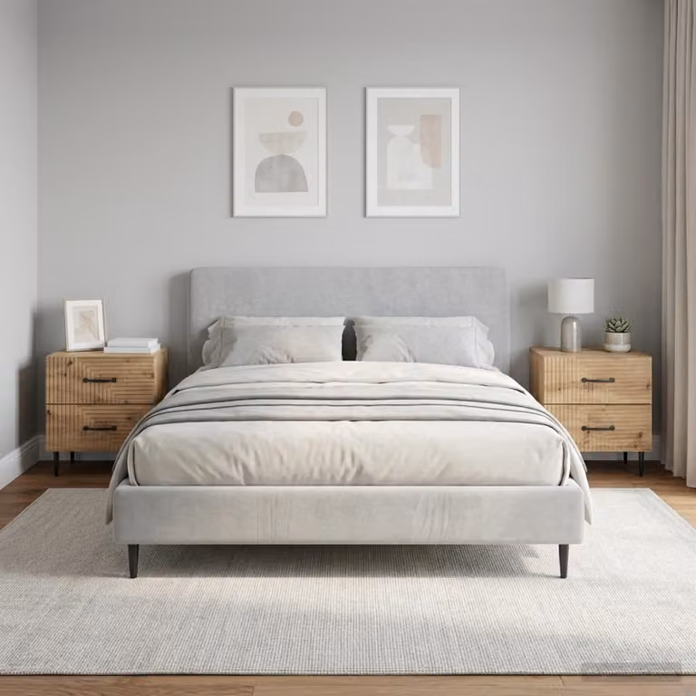 Set di 2 Armadi da Notte vidaXL in Rovere, Design Moderno, L 43 cm x P 34,5 cm x H 47,5 cm