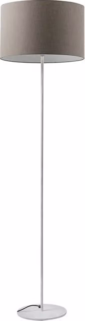 Vivien Piantana Bianca - Lampada da Terra con Paralume Cilindrico Tortora, Attacco E27, Potenza 75W, Grado IP20, Altezza 48cm - Rossini